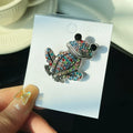 Fashion Diamond Animal Frog Lapel Pins Colorful Rhinestone Frog Brooch Pins for Women Men