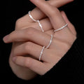 Creative Design Fashion Shiny Pure 925 Sterling Silver Engagement Finger Ring for Women Trendy Princess Cut for Parties Jewelry