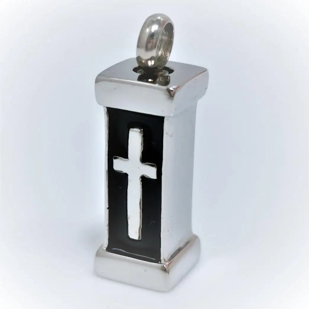 Stainless Steel Memorial Cuboid Coffin Cross Urn Ash Keepsake Cremation Container Pendant Jewel Necklace Holder Viking Calddagh