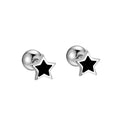 Fashion Star Stud 925 Sterling Silver Geometric Vintage Drop Glue Screw Back Earrings for Women Fine Jewelry Wholesale