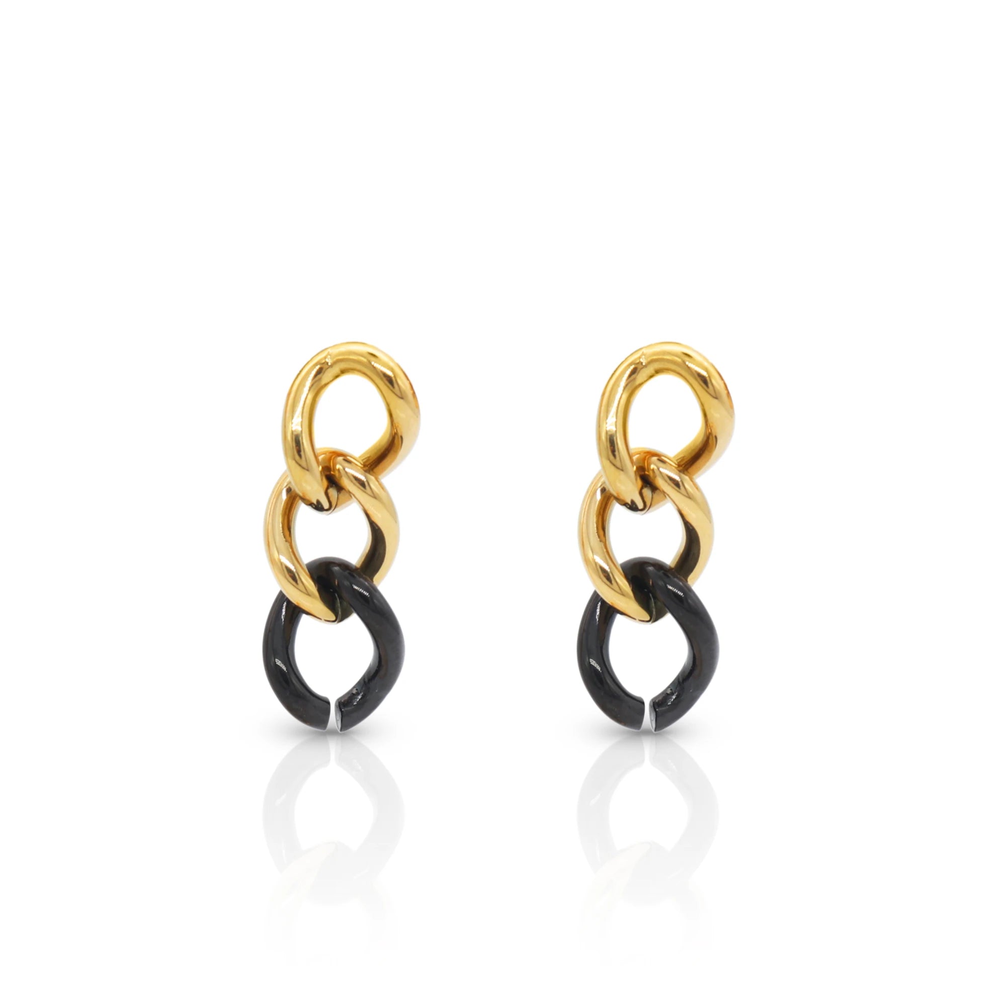 Chris April Fashion Jewellery 316L Stainless Steel Pvd Gold Plated Non-tarnish Chain Earrings