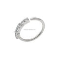 New Design Simple 14K White Gold with Zircon Nose Ring Earrings Piercing Jewelry for Women Girl Customized Real Gold Jewelry