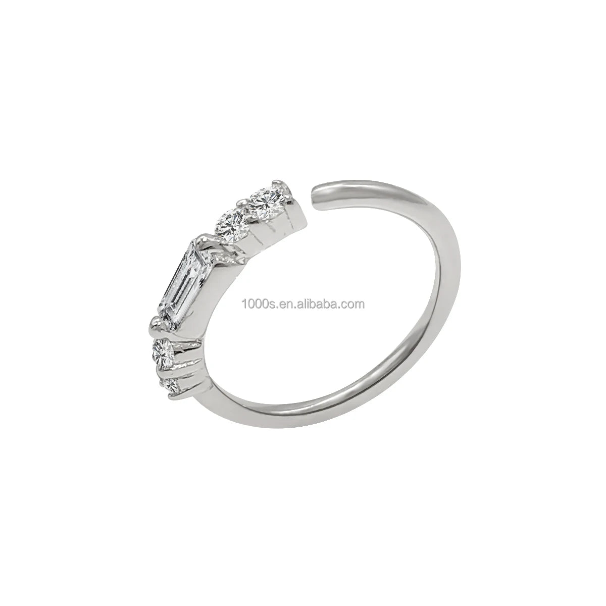 New Design Simple 14K White Gold with Zircon Nose Ring Earrings Piercing Jewelry for Women Girl Customized Real Gold Jewelry