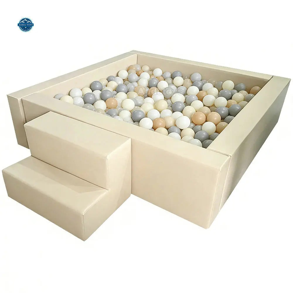 Customized Natural Color Soft Play Ball Pool Playground Ball Pit for Kids Featuring a Slide for School Use