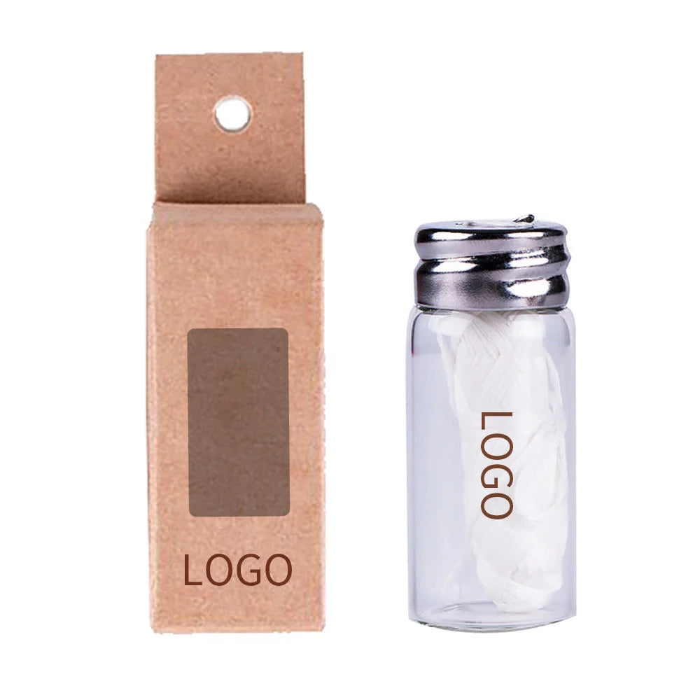 Biodegradable Dental Floss Zero Waste Bamboo Charcoal Floss Acticarbon Glass Bottle Dental Floss