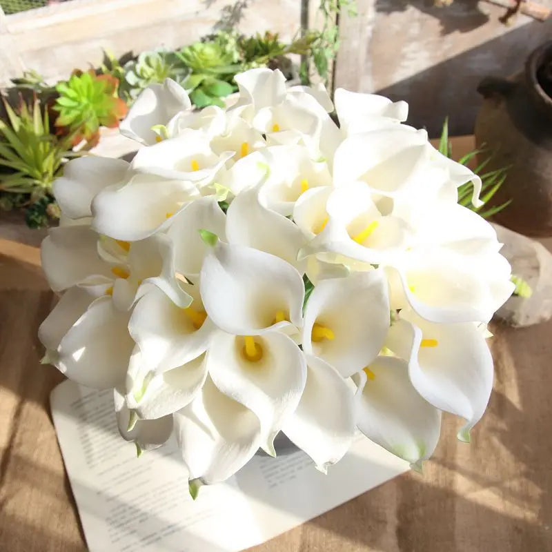 Wholesale Wedding Home Decoration Pu Calla Lily Fake Artificial Centerpiece Flowers in Bulk