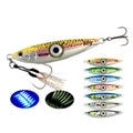 Hot Selling 60g 80g 100g Glow 3D Printed Jigging Lure Effective for Sea Fishing in Rivers Lakes Treble Hooks Made Lead Metal