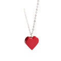 2021 Korean Shinny Jewelry 925 Sterling Silver Necklace Red Heart Pendant Necklace for Women