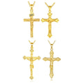 925 Sterling Silver 18K Gold Plated Christian Catholic Religious Jewelry Jesus Crucifix Cross Pendant Necklace for Believer