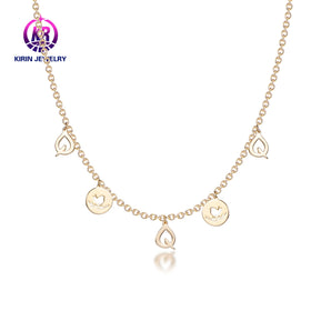 14K and 18K Gold-Plated 925 Silver Pendant Minimalist Love Letter Necklace for Engagement Wedding Gift
