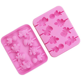 BPA Free Eco-friendly Non-stick 8-Cavity Dinosaur Candy/Lolly Mold 20pcs Sticks Silicone Cake Pop Lollipop Mold Custom Pantone