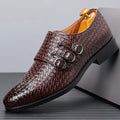 Men's Three-Button Cover Men's Shoe Polish English Style Leather Shoes for Men