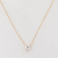 Starsgem Elegant 14K Yellow Gold Chain Oval Cut Moissanite Necklace Pendant for Gift