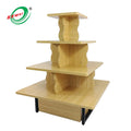Customized Supermarket 4 Tier Wood Display Stand  Promotion Desk