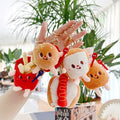 Cheap Soft Cartoon Fast Food Plush Doll Mini Sleutelhanger Cute Fries Hamburger Stuffedl Keychains Food Ring Bag Accessories
