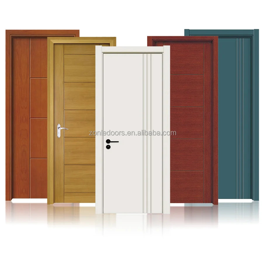 Modern Entrance Door Security Front Wood Door for Home and Office and American Style Custom Exterior Entry Door with Smart Lock