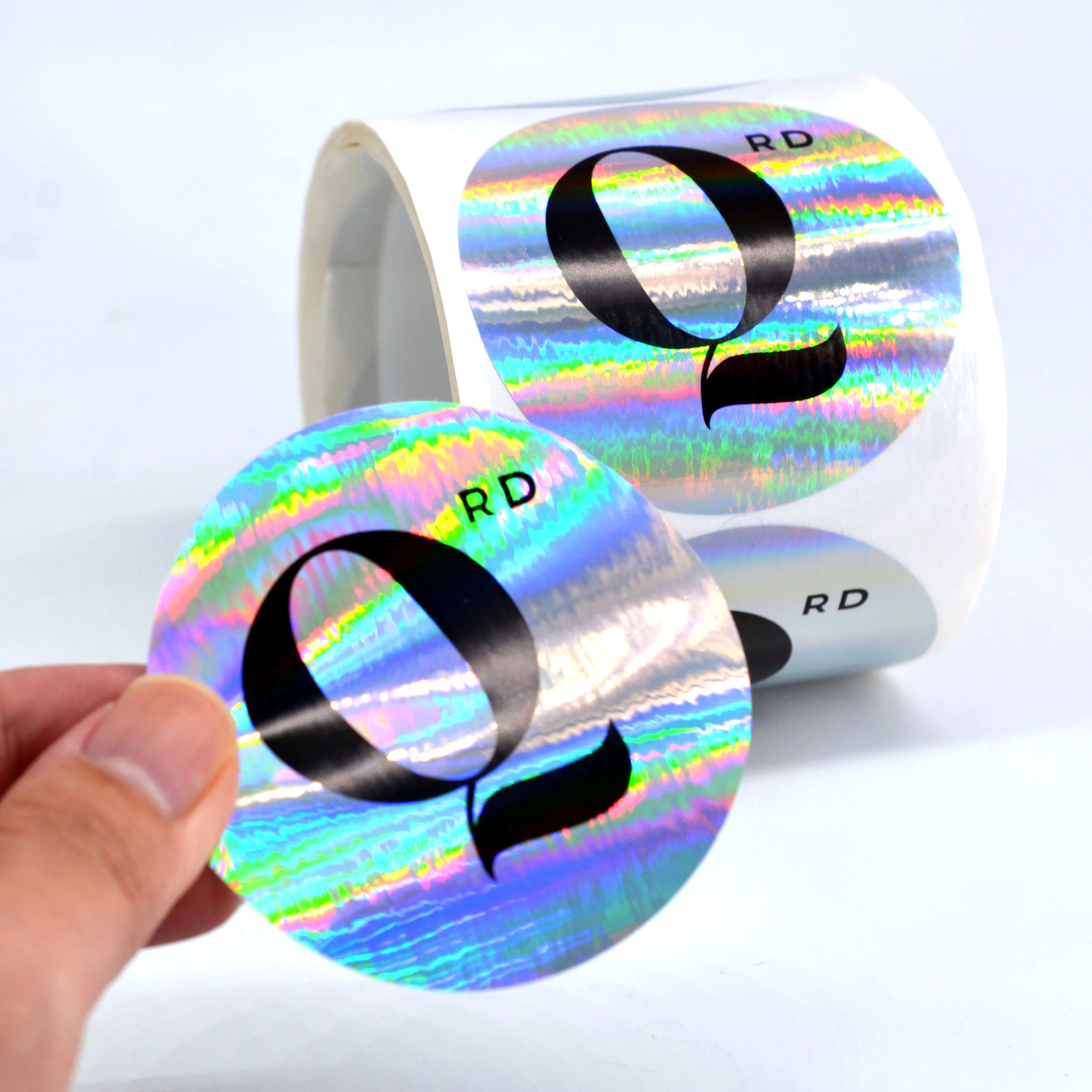 UV Waterproof Factory Custom rainbow Silver Laser 3d Hologram Reflective Flash Sticker Die-cut Label Custom Holographic Sticker