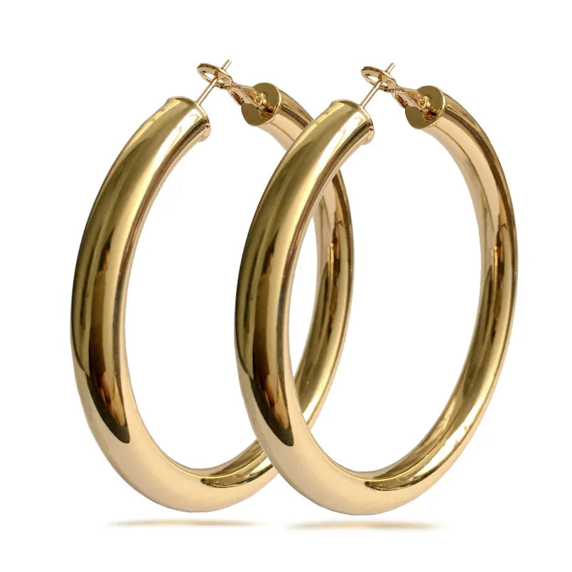 European and American Exaggerated Earrings Set Aluminum Braided Alloy  Circle Hoop Earrings Luxury Women's Jewelry