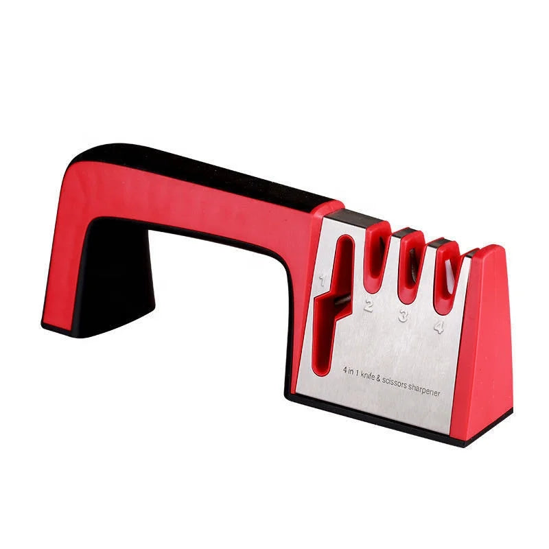 4-Stage Stainless Steel Knife Sharpener Medium Grit 400-800 Eco-Friendly 4-in-1 Kitchen Tool for Restore Polish Knife Blades