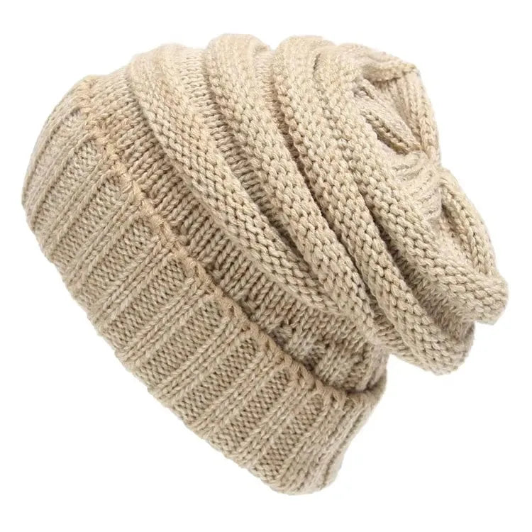 Unisex Thick Winter Thermal Acrylic Knitted Beanie Hats New Fashion Rib Design Custom Logo Outdoor Suitable Knitting Cap