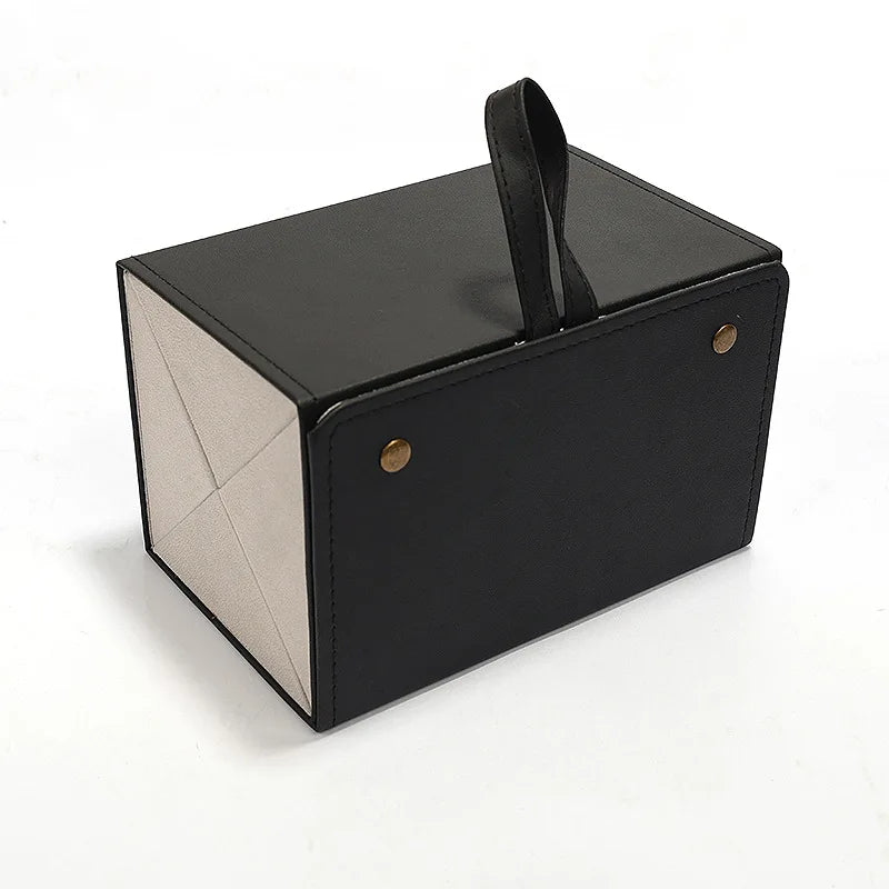 Multi-Slot Sunglasses Organizer Foldable Square PU Leather Glasses Storage Box Display for 2/3/4/5/6 Glasses Use with Bag