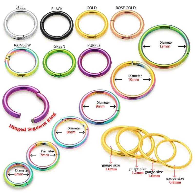 G23 Titanium Twist Hoops Bendable Earrings Helix Cartilage Earring Septum Nose Ring Body Piercing Jewelry