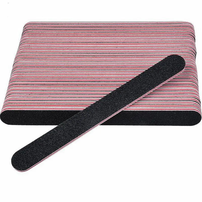 Professional Double Sided 100/180 Grit Nail Files Emery Board Black Manicure Pedicure Tool and Nail Buffering Files