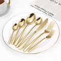 Bulk Luxury Hammered Handle Stainless Steel Golden Cutlery   Set Fork Spoon Silverware Gold Wedding Flatware Set