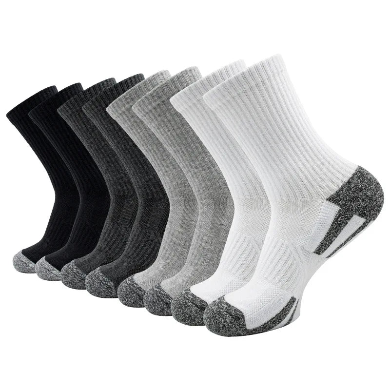 Wholesale Autumn Adult Training Cotton Blend Crew Socks Digital Knitted Athletic Compression Socks Eco-Friendly Baseball