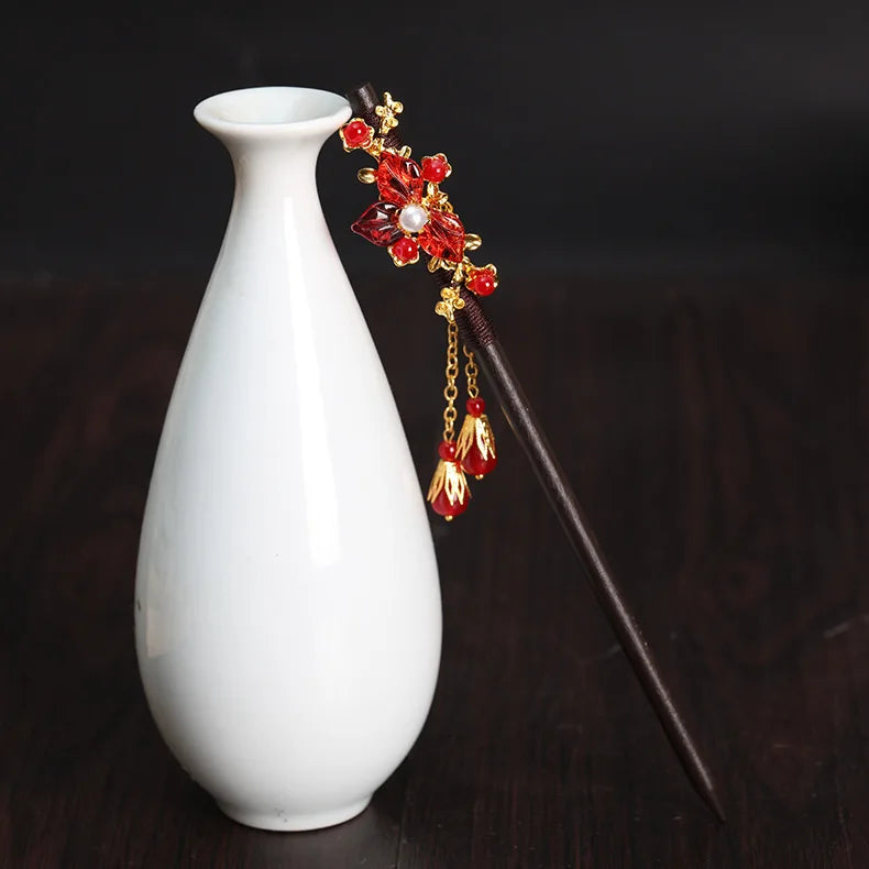 Vintage Flower Hairpin for Women Antique Hair Stick for Girl Hair Clip Costume Chinese Hair Pins Accessories