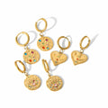Nabest Waterproof Gold Filled Stainless Steel Evil Eyes Pendant Earrings Women Jewelry Zc Pave Heart Hoop Earrings