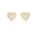 Fashion Zirconia Womens Korean Heart Earrings 925 Sterling Silver Lovely Korean Style Gold Stud Earrings