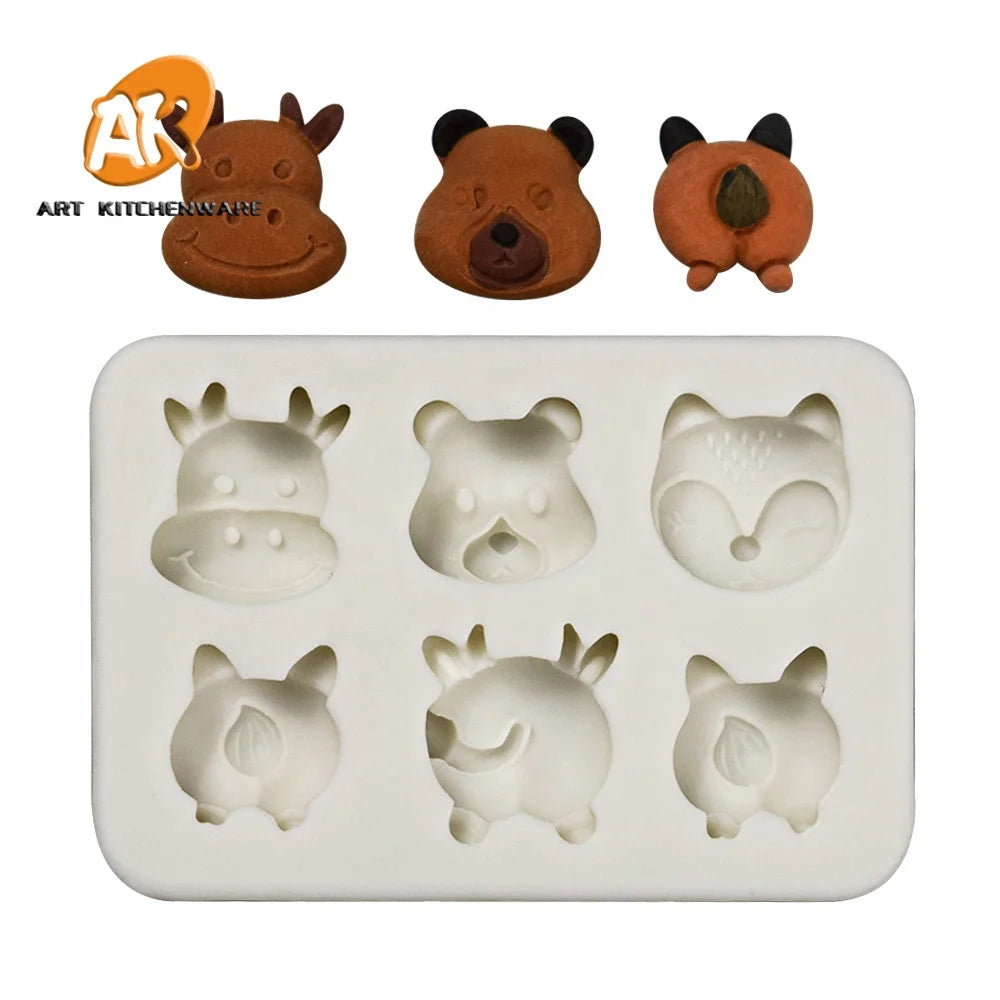 AK 3D Cute Cartoon Bear Silicone Mold Diy Handmade Soap Plaster Ice Cube Baking Mold Birthday Party Wedding Gift Making Mold