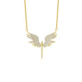 Full White Diamond Angel Pendant 925 Sterling Silver Charm Necklaces Fine Jewelry Women
