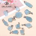 JD High Quality 10-20mm Raw Healing Stone Minerals Charm Natural Aquamarine Rough Stone Pendant for Jewlery Making