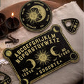 Divination Inspired Desk Ornaments Wooden Tarot Themed Desktop Decor Set of Four for Mystical Vibes