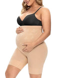 Women's Seamless Mid Thigh Safety Maternity Shapewear Control Panties with Button Decoration Spandex Women's Pregnancy Shorts
