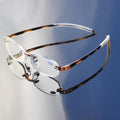 EUGENIA Fashion Adult Frameless Reading Glasses Wholesale Different Colors Tr90 Clear Rimless Reading Glasses Eyeglass