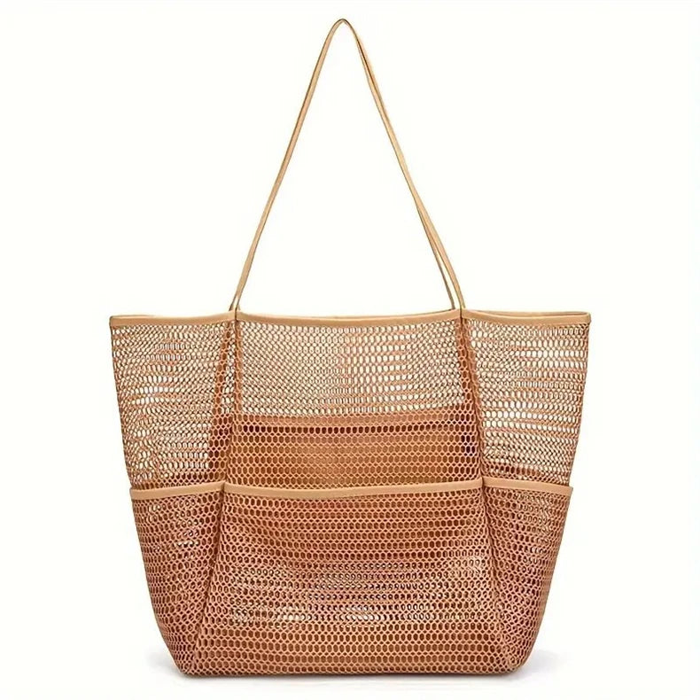 Custom Large Transparent with Transparent for Beach Picnics Grocery Shopping Beach Mesh Tote Bags
