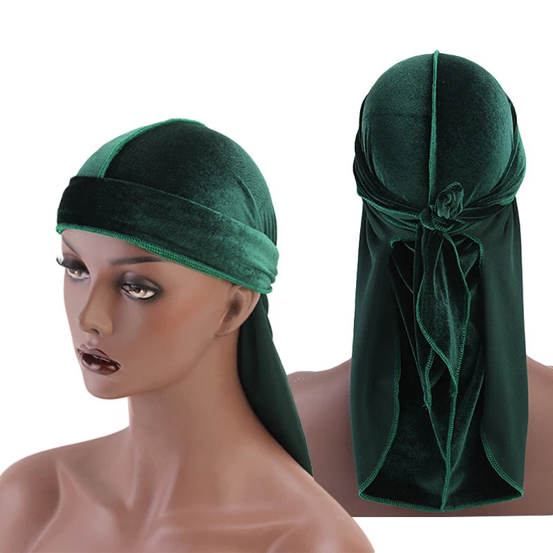 Private Label Mens Custom Logo Hair Du Rag Velvet Velours Homme Customize Hat Vendor De Designer Durags for Men