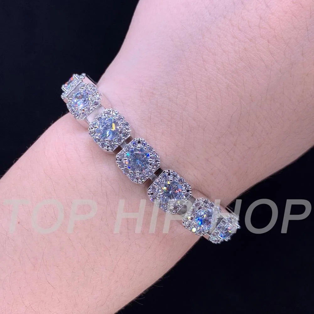 Fashion Jewelry Chain Lab Diamond Fashion Zircon Bracelet New Design Cute Bling Bing Tennis Chain Bracelet for Men