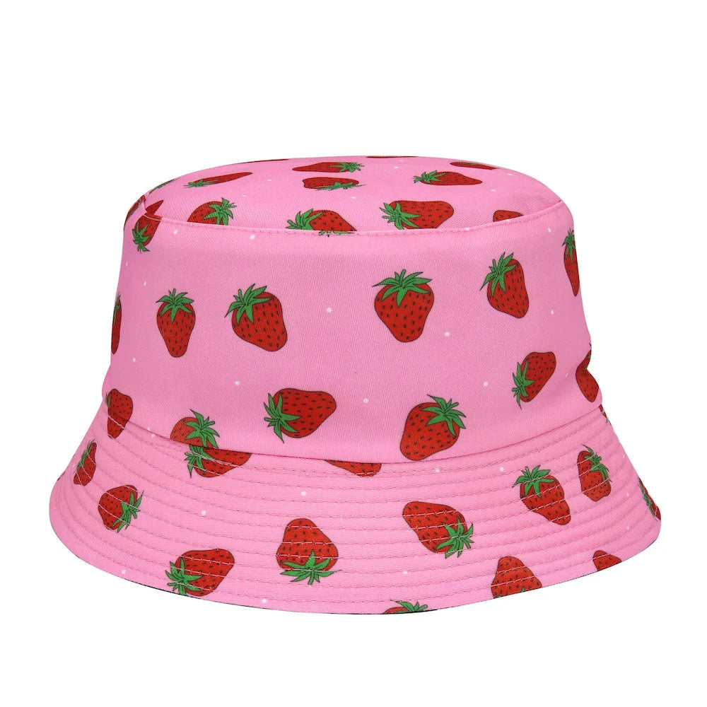 Fashion New Digital Print Cartoon Women Reversible Bucket Hat Custom