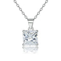 Hot Selling 925Silver Minimalist Chain Square CZ Pendant Necklace