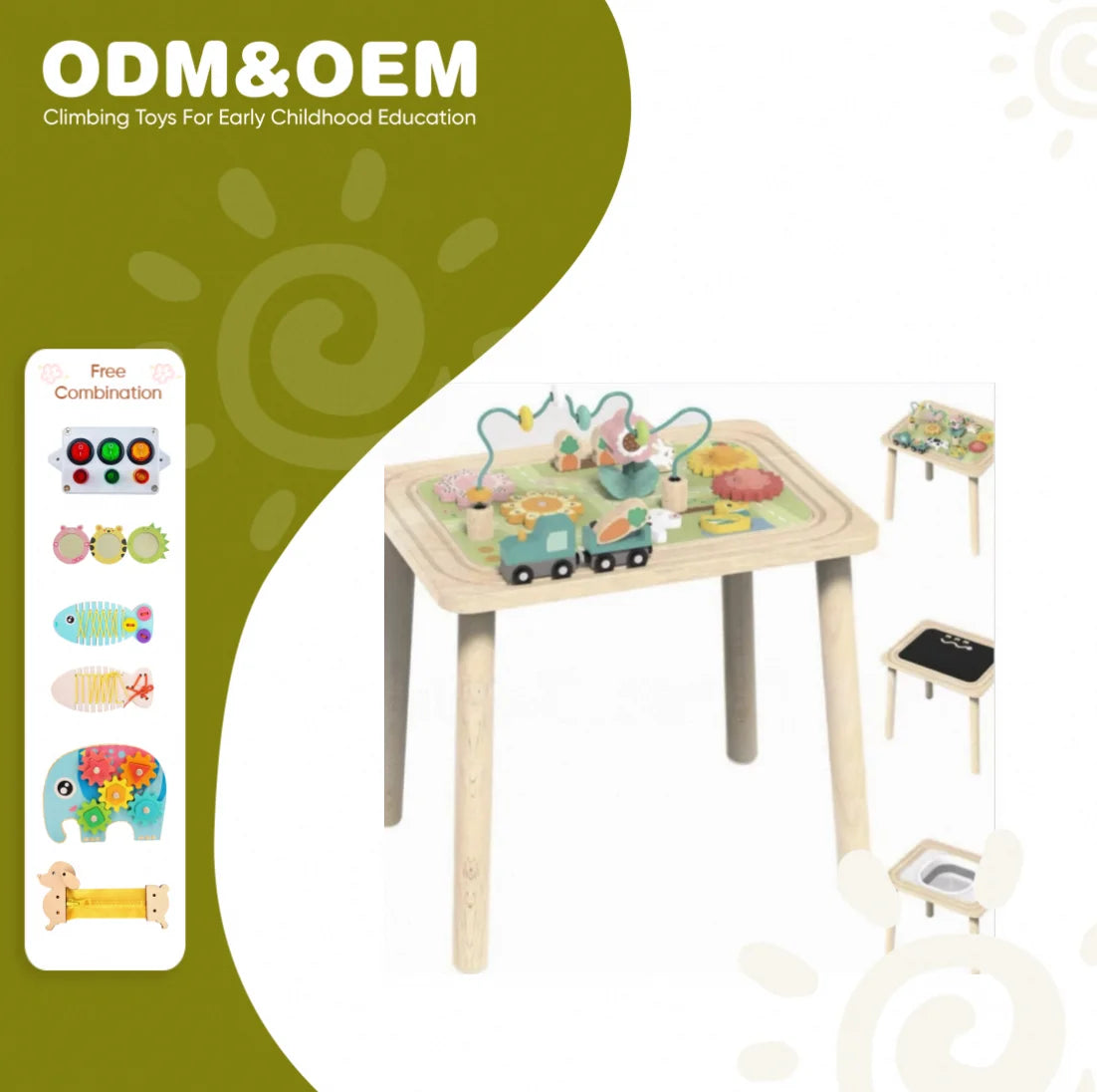 9-in-1 Wooden Montessori Toys for Children Aged 6-36 Months Sensory Table Toys for Infants and Toddlers Gift