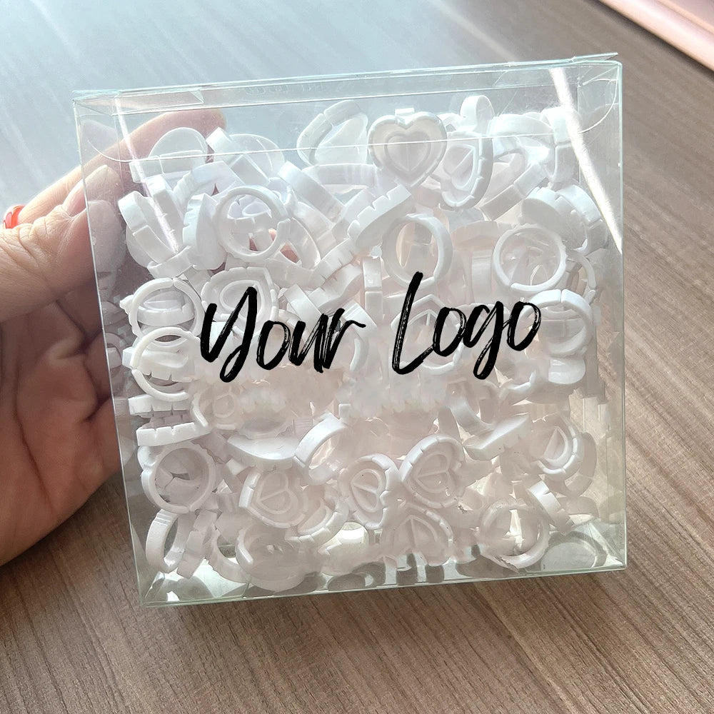 Custom Logo Clear PVC Plastic Packaging Boxes Wholesale Eyelash Extension Tools Retail Cosmetics Gift Box Model Lash Tape