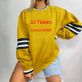 Christmas Gift Custom Print O Neck Sweaters American Football Plus Size Winter Sweaters Wholesale Women Crew Neck Pullover