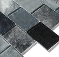 Customized Glossy Black Iridescent Rainbow Powder Glass Mosaic Tile Square 4mm Thick Modern Interior Wall Swimming Pool Parquet