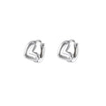 Factory Wholesale 925 Silver Earring Simple Heart Hoop Earrings for Women Gift Fashion Jewelry