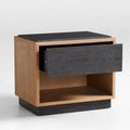 Modern Antique Panel Nightstand Solid Black Wooden Bedroom Furniture for Apartment and Hotel Use Bedside Cabinet