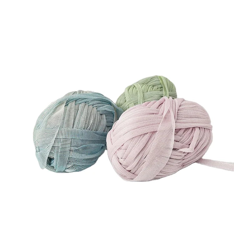100% Polyester T-Shirt Fabric Yarn Woven Bag T-Shirt Glitter Yarn 100g Weight Cotton T-Shirt Yarn
